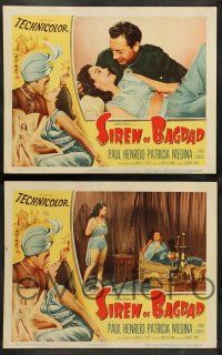 8z455 SIREN OF BAGDAD 8 LCs '53 cool images of Paul Henreid & sexy Patricia Medina!