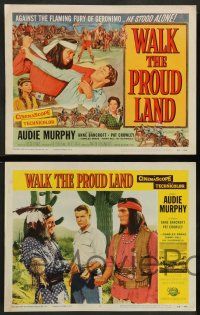 8z553 WALK THE PROUD LAND 8 LCs '56 great images of cowboy Audie Murphy, Jay Silverheels!