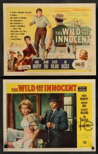 8z567 WILD & THE INNOCENT 8 LCs '59 Audie Murphy wants to kill a man, drink & kiss fancy women!