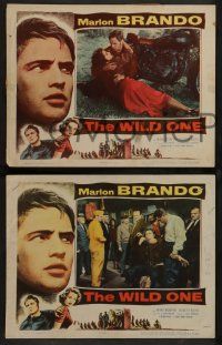 8z877 WILD ONE 3 LCs '54 Elia Kazan classic, ultimate biker Marlon Brando, Mary Murphy!