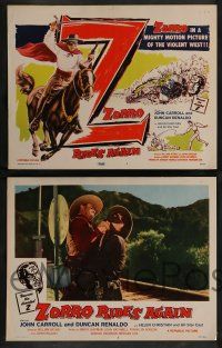 8z586 ZORRO RIDES AGAIN 8 LCs '59 great images of masked hero John Carroll!