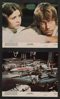 9a206 STAR WARS 2 8x10 mini LCs '77 Luke, Leia, in the bay with X-wing fighters!