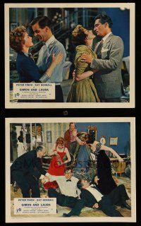 9a205 SIMON & LAURA 2 color English FOH LCs '56 Peter Finch & Kay Kendall, a perfect couple!