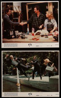 9a062 F/X 8 8x10 mini LCs '86 Bryan Brown, Brian Dennehy, is it murder or is it special effects!