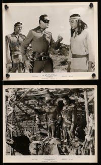 9a612 LONE RANGER & THE LOST CITY OF GOLD 7 8x10 stills '58 masked Clayton Moore standing by teepee!