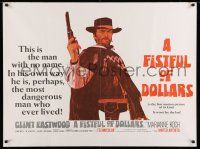 9b331 FISTFUL OF DOLLARS British quad '67 Leone, introducing the man with no name, Clint Eastwood!