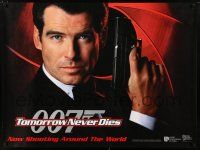 9b383 TOMORROW NEVER DIES teaser British quad '97 best close up Pierce Brosnan as James Bond 007!