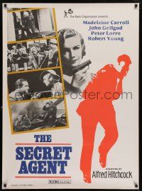 9b036 SECRET AGENT Indian R70s Alfred Hitchcock, Madeleine Carroll with pistol!