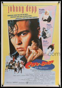 9b184 CRY-BABY Spanish poster '90 directed by John Waters, Johnny Depp is a doll, Amy Locane