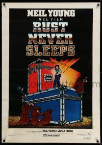 9b206 RUST NEVER SLEEPS Italian 1sh '80 Neil Young, rock and roll art by David Weisman & Jim Evans