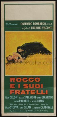 9b225 ROCCO & HIS BROTHERS orange title style Italian locandina '61 Rocco e I Suoi Fratelli!