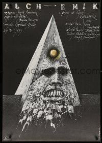 9b519 ALCHEMIK Polish 26x37 '89 Jacek Koprowicz, great Andrzej Pagowski wild pyramid art!