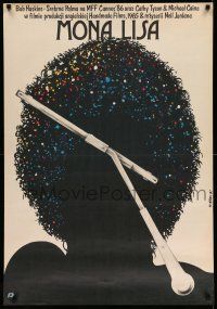 9b575 MONA LISA Polish 27x38 '87 Neil Jordan, cool art of afro silhouette by Jakub Erol!