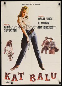 9b411 CAT BALLOU Yugoslavian 20x28 '65 classic sexy cowgirl Jane Fonda, Lee Marvin, great image!