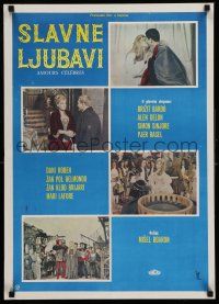 9b432 FAMOUS LOVE AFFAIRS Yugoslavian 20x28 '61 Brigitte Bardot, Alain Delon, Jean-Paul Belmondo!