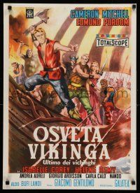 9b449 LAST OF THE VIKINGS Yugoslavian 19x28 '62 L'Ultimo dei Vikinghi, Cameron Mitchell, Purdom!