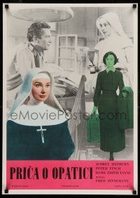 9b460 NUN'S STORY Yugoslavian 20x28 '59 missionary Audrey Hepburn was not like the others, Finch!