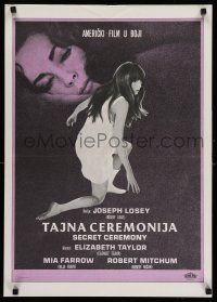 9b480 SECRET CEREMONY Yugoslavian 20x28 '68 Elizabeth Taylor, Mia Farrow, Robert Mitchum!