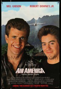 9c052 AIR AMERICA advance 1sh '90 Mel Gibson & Robert Downey Jr. are flying for the CIA!