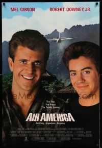 9c053 AIR AMERICA int'l 1sh '90 Mel Gibson & Robert Downey Jr. are flying for the CIA!