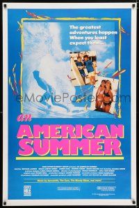 9c066 AMERICAN SUMMER 1sh '91 Joanna Kerns, chicks in bikinis & great surfing image!