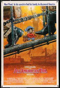 9c067 AMERICAN TAIL style A 1sh '86 Steven Spielberg, Don Bluth, art of Fievel the mouse by Struzan