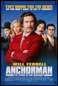 9c069 ANCHORMAN DS 1sh '04 The Legend of Ron Burgundy, image of newscaster Will Ferrell!