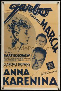9c073 ANNA KARENINA 1sh R48 beautiful Greta Garbo, Fredric March, Freddie Bartholomew!