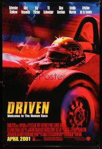9c205 DRIVEN advance DS 1sh '01 Sylvester Stallone, Burt Reynolds, cool F1 racing image!