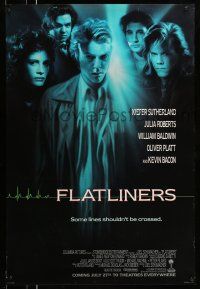 9c238 FLATLINERS int'l advance 1sh '90 Kiefer Sutherland, Julia Roberts, Kevin Bacon, Baldwin!