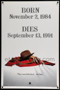 9c243 FREDDY'S DEAD style A teaser DS 1sh '91 cool image of Krueger's sweater, hat, and claws!