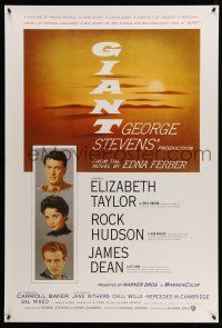 9c262 GIANT int'l 1sh R05 James Dean, Elizabeth Taylor, Rock Hudson, directed by George Stevens!