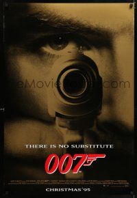 9c273 GOLDENEYE advance DS 1sh '95 Pierce Brosnan as secret agent James Bond 007, cool close-up!