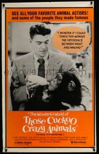 9c370 IT'S SHOWTIME 1sh R80s Ronald Reagan, The Wonderful World of Those Cuckoo Crazy Animals!
