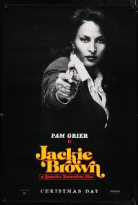 9c374 JACKIE BROWN 1sh '97 Quentin Tarantino, cool image of Pam Grier in title role!