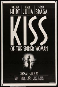 9c404 KISS OF THE SPIDER WOMAN advance 1sh '85 cool artwork of sexy Sonia Braga in spiderweb dress!