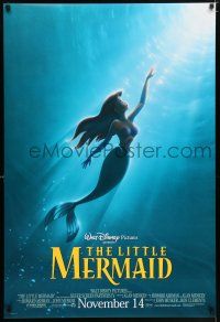 9c422 LITTLE MERMAID advance DS 1sh R97 Ariel swimming to the surface, Disney underwater cartoon!