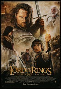 9c429 LORD OF THE RINGS: THE RETURN OF THE KING advance DS 1sh '03 Jackson, cast montage!