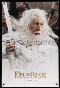 9c432 LORD OF THE RINGS: THE RETURN OF THE KING teaser DS 1sh '03 Ian McKellan as Gandalf!