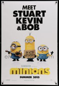 9c475 MINIONS Summer style advance DS 1sh '15 Sandra Bullock, Michael Keaton, Stuart, Kevin and Bob