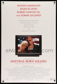 9c506 NATURAL BORN KILLERS DS 1sh '94 Oliver Stone, Woody Harrelson & Juliette Lewis on TV!