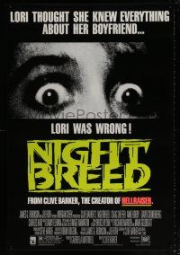 9c515 NIGHTBREED 1sh '90 Clive Barker, David Cronenberg, Craig Sheffer, Anne Bobby!