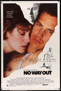 9c520 NO WAY OUT 1sh '87 close up of Kevin Costner & Sean Young, Gene Hackman!