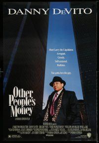 9c530 OTHER PEOPLE'S MONEY 1sh '91 Danny DeVito, Gregory Peck, Penelope Ann Miller!
