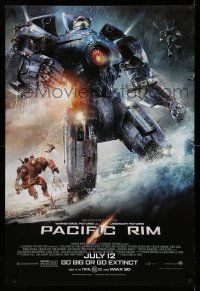 9c537 PACIFIC RIM July advance DS 1sh '13 Guillermo del Toro directed sci-fi, CGI image, Hunnam!