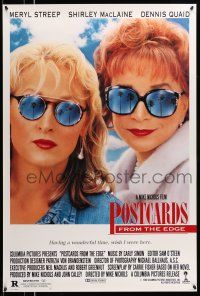 9c555 POSTCARDS FROM THE EDGE 1sh '90 great image of Shirley MacLaine & Meryl Streep w/sunglasses!