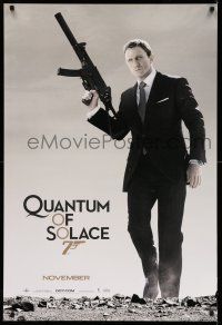 9c575 QUANTUM OF SOLACE teaser 1sh '08 Daniel Craig as Bond with silenced H&K UMP submachine gun