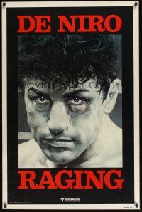 9c579 RAGING BULL teaser 1sh '80 classic Hagio boxing art of Robert De Niro, Martin Scorsese!