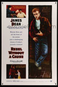 9c583 REBEL WITHOUT A CAUSE DS 1sh R05 Nicholas Ray, James Dean was a bad boy from a good family!
