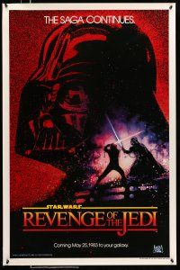 9c017 RETURN OF THE JEDI dated teaser 1sh '83 George Lucas classic, Revenge of the Jedi, Drew art!